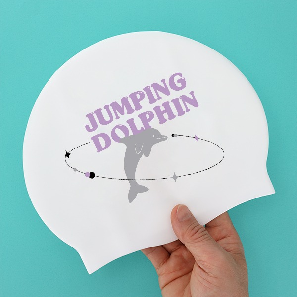아쿠스(AQUS) 단체 팀 실리콘 수모 맞춤 주문제작 점핑돌핀